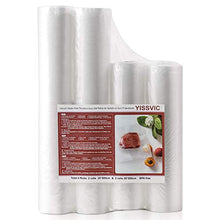 Carica l'immagine nel visualizzatore di Gallery, YISSVIC Sacchetti per Sottovuoto, 2 Rotoli 20x500 cm +2 28x500 cm...