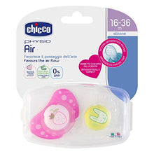 Carica l'immagine nel visualizzatore di Gallery, Chicco 00075035110000 Physio Air in Silicone, Ciuccio per Bimba, Rosa/Neutro - Ilgrandebazar
