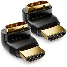 Carica l'immagine nel visualizzatore di Gallery, deleyCON 2x Adattatore Angolare HDMI a 90° in Set - Presa e Spina 2 Pezzi