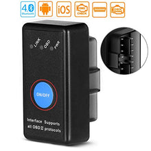 Carica l'immagine nel visualizzatore di Gallery, OBD2 Bluetooth 4.0, Smaier OBDII Nuova Versione Diagnosi per Auto, Mini...