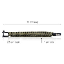 Carica l'immagine nel visualizzatore di Gallery, Steinbock7, braccialetto paracord regolabile con chiusura 23 cm, Army-Green