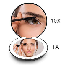Carica l'immagine nel visualizzatore di Gallery, Fancii Specchio Ingranditore Tascabile Illuminato per Trucco, Normale e Nero