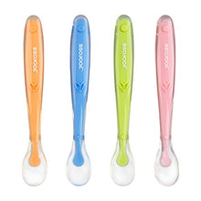 Carica l'immagine nel visualizzatore di Gallery, Cucchiaino Svezzamento Set 4 Silicone Neonato Cucchiai Manico...