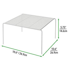 Carica l'immagine nel visualizzatore di Gallery, mDesign Set da 2 mensole Porta Piatti impilabili per la Cucina Grigio Chiaro