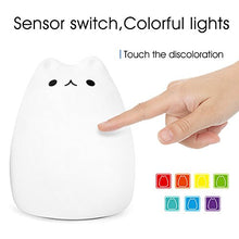 Carica l'immagine nel visualizzatore di Gallery, Luce Notturna LED, ikalula molle variopinta del silicone gatto di notte...