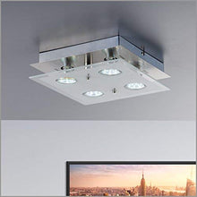 Carica l'immagine nel visualizzatore di Gallery, Plafoniera LED da soffitto, include 4 lampadine GU10 Rettangolare, Nickel