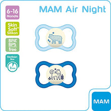 Carica l'immagine nel visualizzatore di Gallery, MAM, ciuccio in silicone Air Night, 6-16 blau - Ilgrandebazar