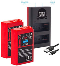 Carica l'immagine nel visualizzatore di Gallery, Baxxtar PRO (2x) compatibile con la batteria DUAL LCD-caricatore + 2x BLS-5