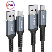 Carica l'immagine nel visualizzatore di Gallery, Nimaso Huawei Cavo USB C 5A[2Pezzi/1M+2M], Type-C 1M+2M, Grigio