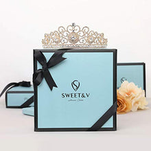 Carica l'immagine nel visualizzatore di Gallery, SWEETV Frizzante Cristallo Principessa Tiara Spettacolo Matrimonio Oro Rosa - Ilgrandebazar