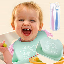 Carica l'immagine nel visualizzatore di Gallery, Tomkity Bavaglini Impermeabile in Silicone 3pz In con Cucchiaino