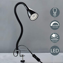 Carica l'immagine nel visualizzatore di Gallery, Lampada LED da tavolo con morsetto dimmerabile su 3 livelli, include Nero