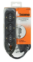 Carica l'immagine nel visualizzatore di Gallery, BTicino 3699GB Multipresa Compatta Slot9 con Interruttore Luminoso, 6 Nero - Ilgrandebazar