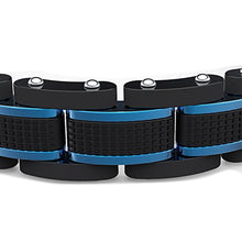 Carica l'immagine nel visualizzatore di Gallery, COOLMAN Gioielli Uomo Bracciali Acciaio Inossidabile Blu e Blu(m：19-20,5cm) - Ilgrandebazar