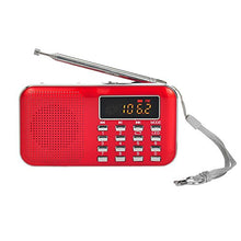 Carica l'immagine nel visualizzatore di Gallery, docooler Mini FM Portatile Radio Altoparlanti con Display LCD Supporto Rosso