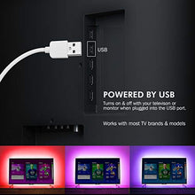 Carica l'immagine nel visualizzatore di Gallery, Retroilluminazione TV LED ad USB di Lunghezza 2.4M Adatto per HDTV da 40-65 Pollici, 24 Tasti Telecomando ad Infrarossi in Grado di telecomandare Striscia Luminosa a LED, RGB 5050 Luce con 16 Colori