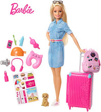 Carica l'immagine nel visualizzatore di Gallery, Barbie in Viaggio, Bambola Bionda con Cucciolo, Valigia che si Apre, Adesivi... - Ilgrandebazar