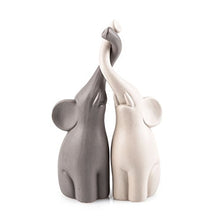 Carica l'immagine nel visualizzatore di Gallery, Pajoma - Coppia di Statuette in Ceramica a Forma elefantini, Grigio (Grau) - Ilgrandebazar
