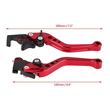 Carica l'immagine nel visualizzatore di Gallery, Elerose Una coppia di 22 mm 7/8"CNC universale per moto leva freno a rosso - Ilgrandebazar