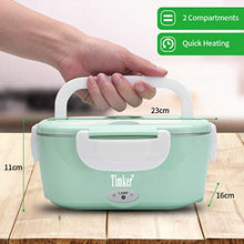 Carica l'immagine nel visualizzatore di Gallery, Timker Scaldavivande Elettrico Portatile,Scaldavivande Verde Chiaro
