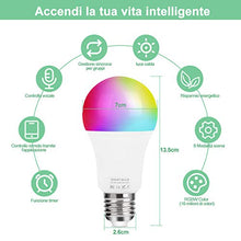 Carica l'immagine nel visualizzatore di Gallery, Lampadina WiFi Lampada Intelligente LED Dimmerabile 10W 900Lm E27 RGBW 2 Pcs