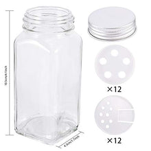 Carica l'immagine nel visualizzatore di Gallery, Gifort Barattoli Portaspezie Vetro, 12PCS Vasetti Vetro Spezie 120ml con...