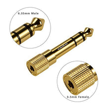Carica l'immagine nel visualizzatore di Gallery, TriLink Adattatore per Cuffie [Rame Placcato Oro] da Jack 6.35mm maschio a... - Ilgrandebazar