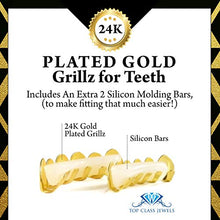 Carica l'immagine nel visualizzatore di Gallery, Grillz placcato in oro 24K per bocca set denti Hip Hop superiore inferiore +... - Ilgrandebazar