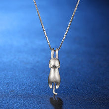 Carica l'immagine nel visualizzatore di Gallery, ANEWISH Donna Collana Gatto Pendente s925 Argento Sterling, 45cm - Ilgrandebazar