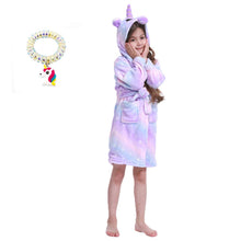 Carica l'immagine nel visualizzatore di Gallery, EuHigh - Accappatoio morbido con cappuccio, motivo: unicorno, unisex Pigiama... - Ilgrandebazar