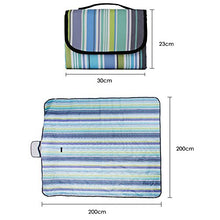Carica l'immagine nel visualizzatore di Gallery, LIVEHITOP Coperta da PIC-nic 200x200 cm Impermeabile - Tappeto Blu Striscia