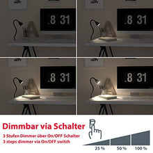 Carica l'immagine nel visualizzatore di Gallery, Lampada LED da tavolo con morsetto dimmerabile su 3 livelli, include Nero