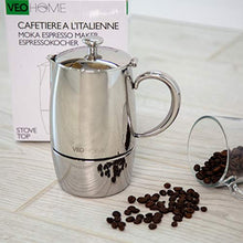 Carica l'immagine nel visualizzatore di Gallery, VeoHome Caffettiera Induzione 6 Tazze 300 ml con Filtro Riduttore | 300 mL