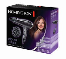 Carica l'immagine nel visualizzatore di Gallery, Remington D5220 Pro Air Turbo Asciugacapelli Generatore di Ioni, 2400 W, Nero