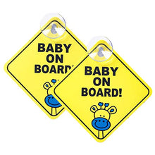Carica l'immagine nel visualizzatore di Gallery, Wildauto Bimbo a Bordo Baby on Board Sign con Ventosa,Adesivi per...