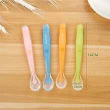 Carica l'immagine nel visualizzatore di Gallery, Cucchiaino Svezzamento Set 4 Silicone Neonato Cucchiai Manico... - Ilgrandebazar