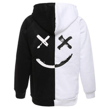 Carica l'immagine nel visualizzatore di Gallery, XIAOYAO Felpa da Uomo con Cappuccio, (XL, Nero Bianco)