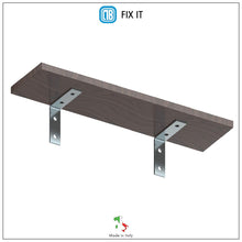Carica l'immagine nel visualizzatore di Gallery, Coppia staffe per mensole - porta - Acciaio 104 x 104 mm forza... - Ilgrandebazar