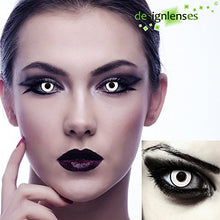 Carica l'immagine nel visualizzatore di Gallery, Designlenses Bianche Zombie Lenti a Contatto Colorate con Anello Nero bianco - Ilgrandebazar