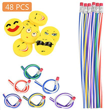 Carica l'immagine nel visualizzatore di Gallery, Pieghevoli Matite Flessibili e Gomme Emoji Set 48PZ - Matita... - Ilgrandebazar