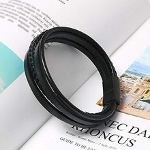 Carica l'immagine nel visualizzatore di Gallery, flintronic Bracciale Intrecciato in Pelle, Braccialetto #1 Nero(20.5cm-22cm) - Ilgrandebazar