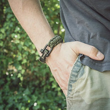 Carica l'immagine nel visualizzatore di Gallery, Steinbock7, braccialetto paracord regolabile con chiusura 23 cm, Army-Green