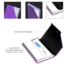 Carica l'immagine nel visualizzatore di Gallery, Padike Porta-biglietti da visita in eco-pelle di lusso e acciaio inox, Purple - Ilgrandebazar