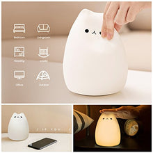 Carica l'immagine nel visualizzatore di Gallery, Luce Notturna LED, ikalula molle variopinta del silicone gatto di notte...