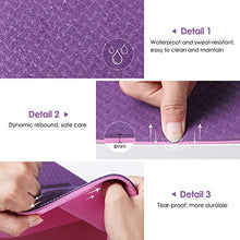 Carica l'immagine nel visualizzatore di Gallery, Dustgo FP-TECH Tappetino Yoga da 183cmx63cmx6mm Palestra Fitness Viola-rosa