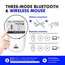 Carica l'immagine nel visualizzatore di Gallery, Inphic Mouse Bluetooth, a tre modalità, sottile, silenzioso, Argento - B