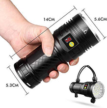 Carica l'immagine nel visualizzatore di Gallery, Torcia a 18000 lumen LED ricaricabile, 18x XML-T6 a più luminosa...