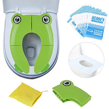 Carica l'immagine nel visualizzatore di Gallery, Riduttore WC per bambini Viaggia portatile Pieghevole Riutilizzabili verde