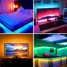 Carica l'immagine nel visualizzatore di Gallery, Retroilluminazione TV LED ad USB di Lunghezza 2.4M Adatto per HDTV da 40-65 Pollici, 24 Tasti Telecomando ad Infrarossi in Grado di telecomandare Striscia Luminosa a LED, RGB 5050 Luce con 16 Colori