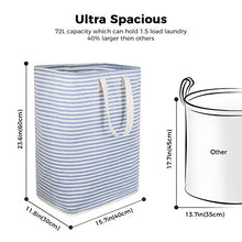 Carica l'immagine nel visualizzatore di Gallery, Lifewit 72L Cesta Portabiancheria in Cotone Terylene e Rivestimento 72L, Blu